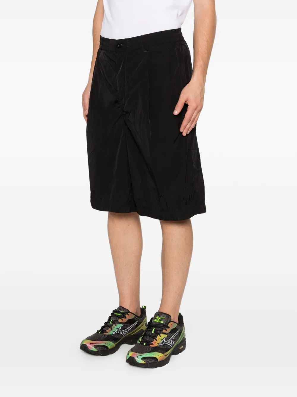 C.P. Company Geplooide shorts Zwart