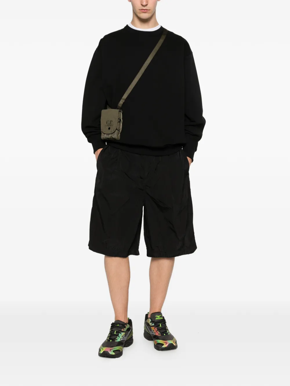 C.P. Company Geplooide shorts Zwart