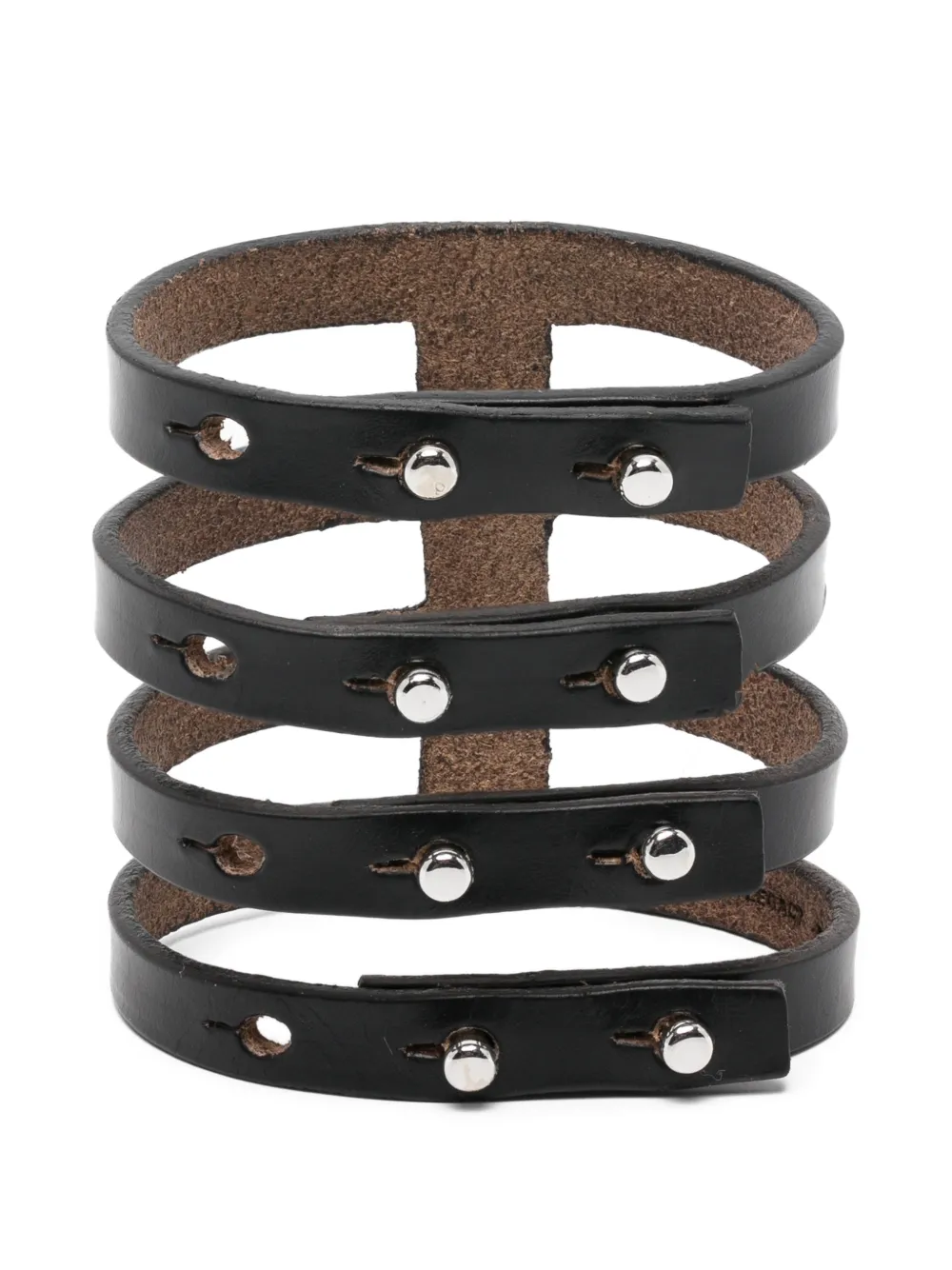 OUR LEGACY Rib cage leather bracelet - Nero