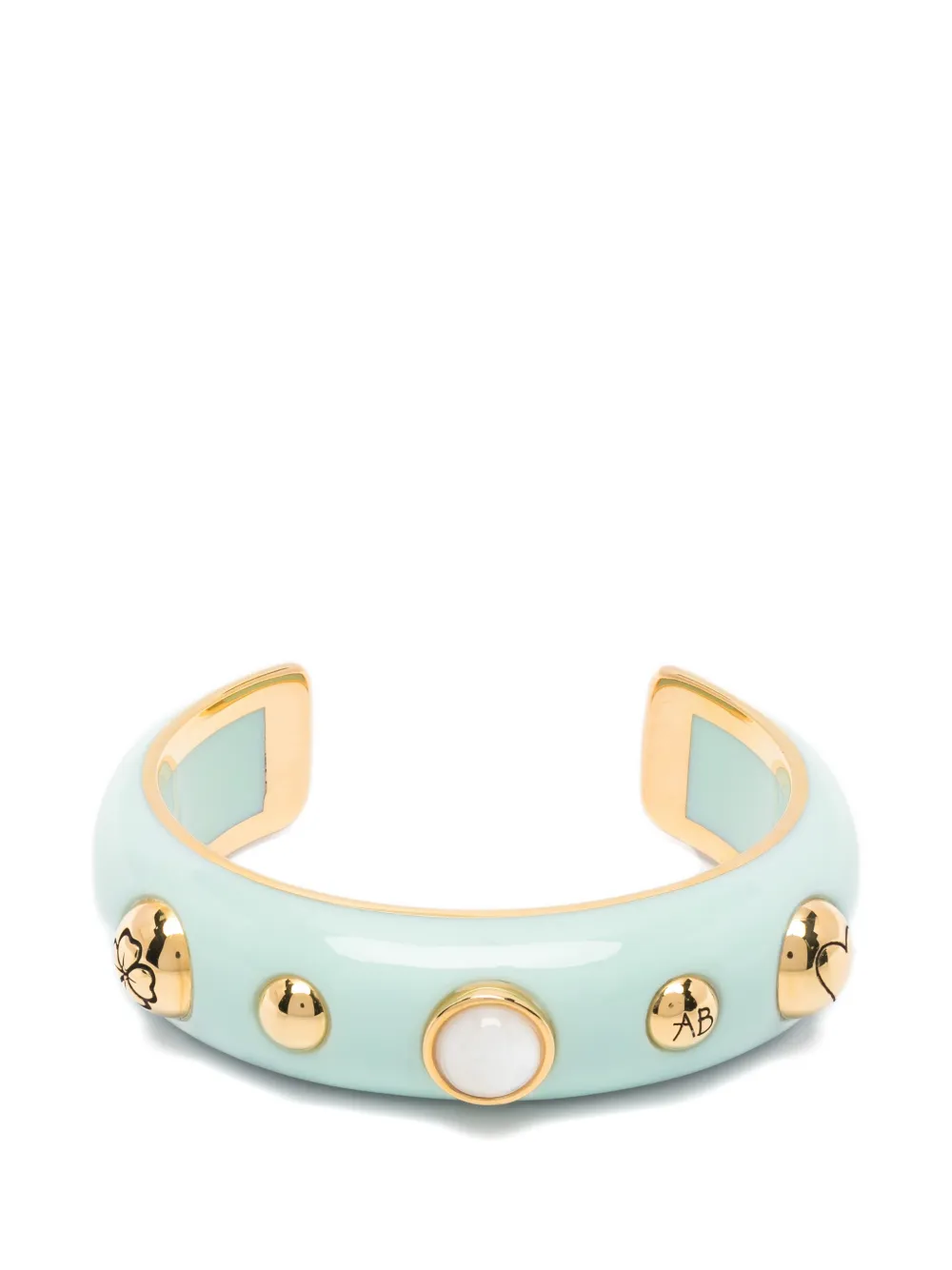 Aurelie Bidermann Dysie turquoise flower detail bracelet - Oro