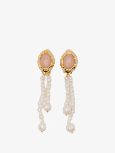 Aurelie Bidermann  aretes de clip Mirasol con perla