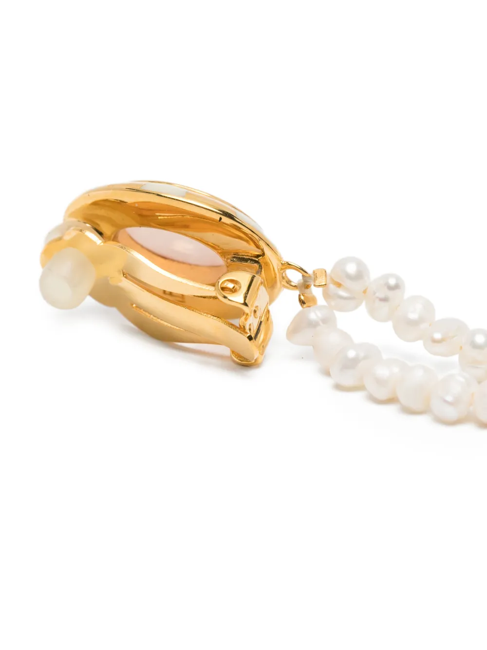  Aurelie Bidermann Mirasol Pearl Clip Earrings - Gold 
