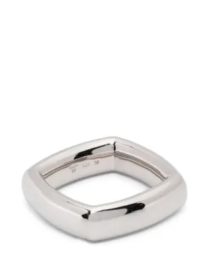 48 TOM WOOD Kimberlitt Ring　UNISEX Tom Wood Kimberlitt Dented Ring | Silver | FARFETCH UK