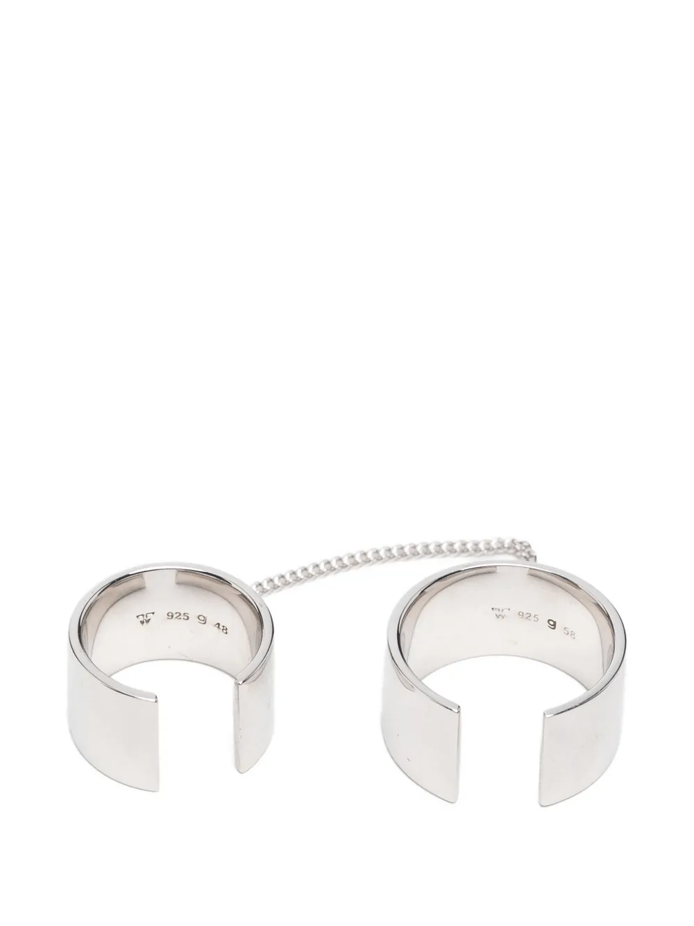TOM WOOD Chain Band リング Tom Wood ID Double chain-link Rings | Silver | FARFETCH