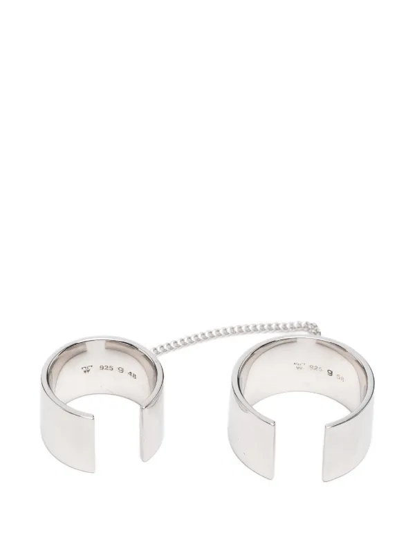 Tom Wood ID Double chain-link Rings | Silver | FARFETCH