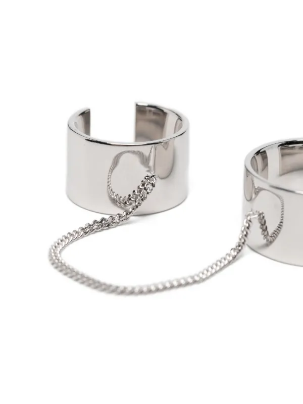 Tom Wood ID Double chain-link Rings | Silver | FARFETCH