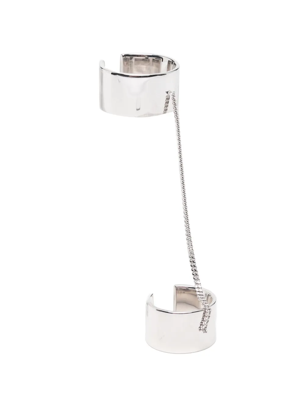 Tom Wood ID Double chain-link rings - Argento