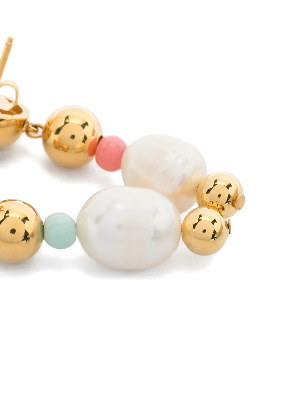  Aurelie Bidermann Dysie Smiley Pearl Earrings - Gold 