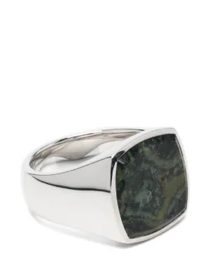 Tom Wood Cushion Marble Signet Ring | Silver | FARFETCH MY