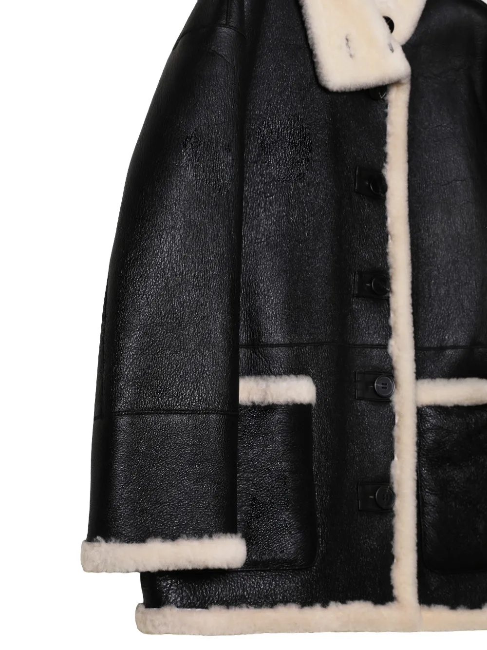 STAND STUDIO Heather Reversible Leather Jacket | Black | FARFETCH
