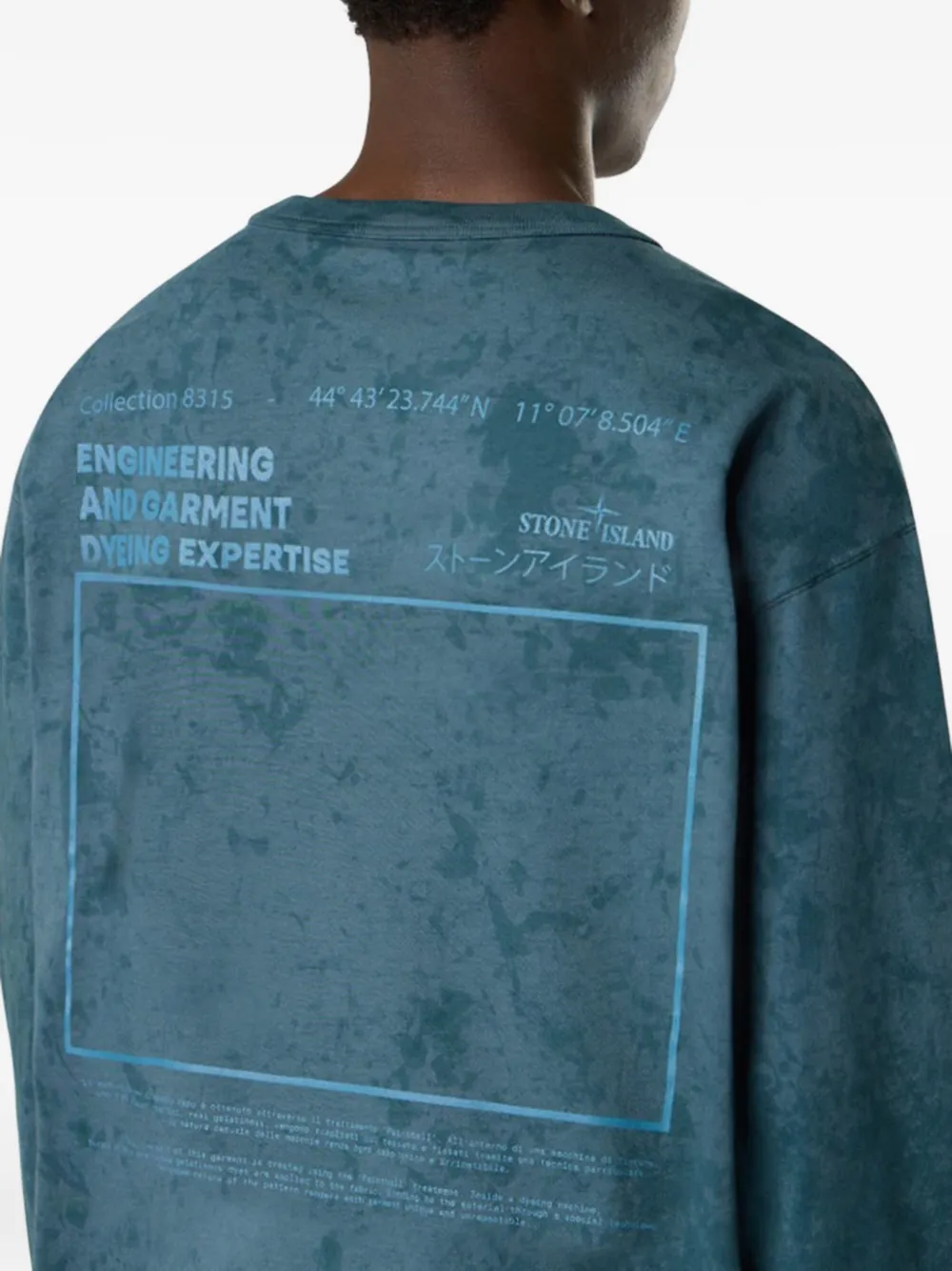 Stone Island long-sleeve Graphic T-shirt | Blue | FARFETCH RO