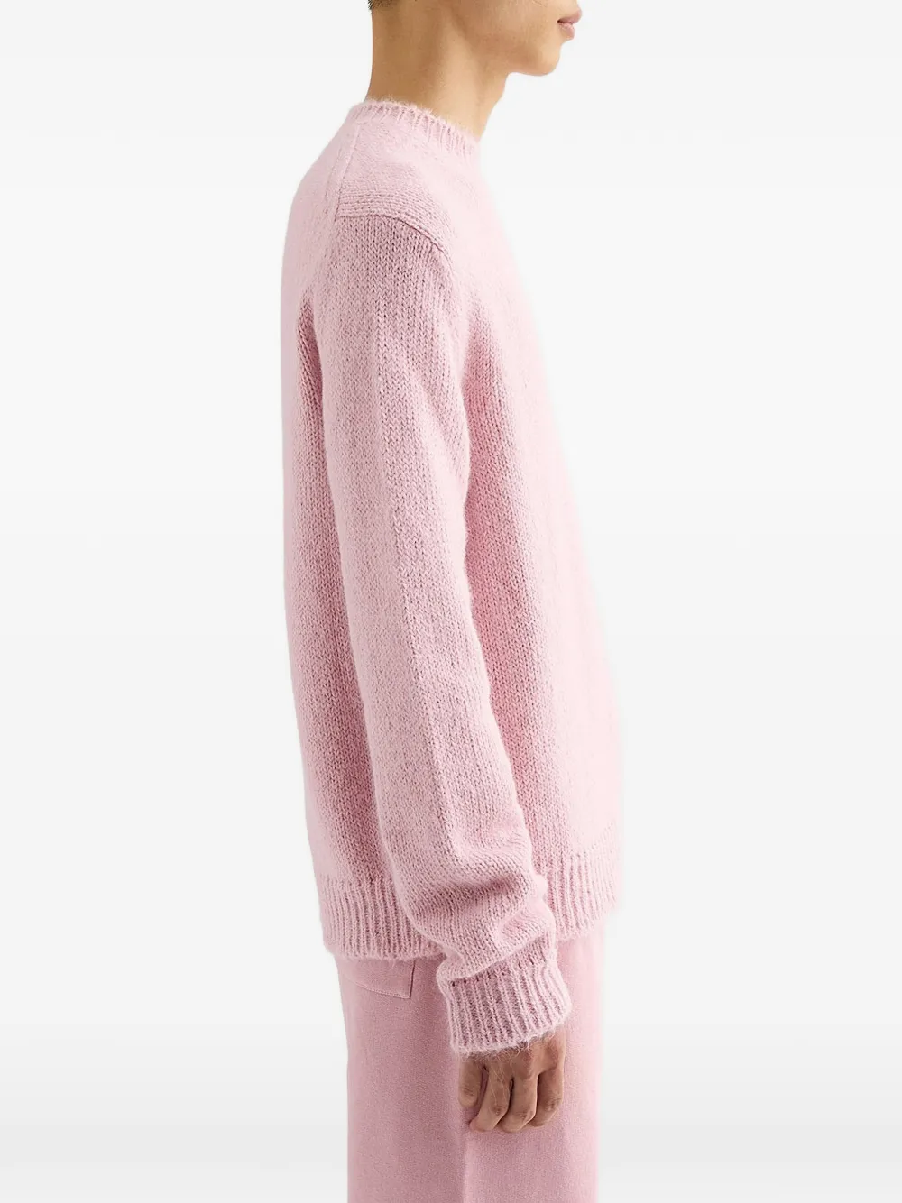 Jil Sander Geribbelde sweater met ronde hals Roze