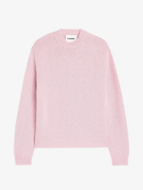 Jil Sander suéter tejido de canalé con cuello redondo