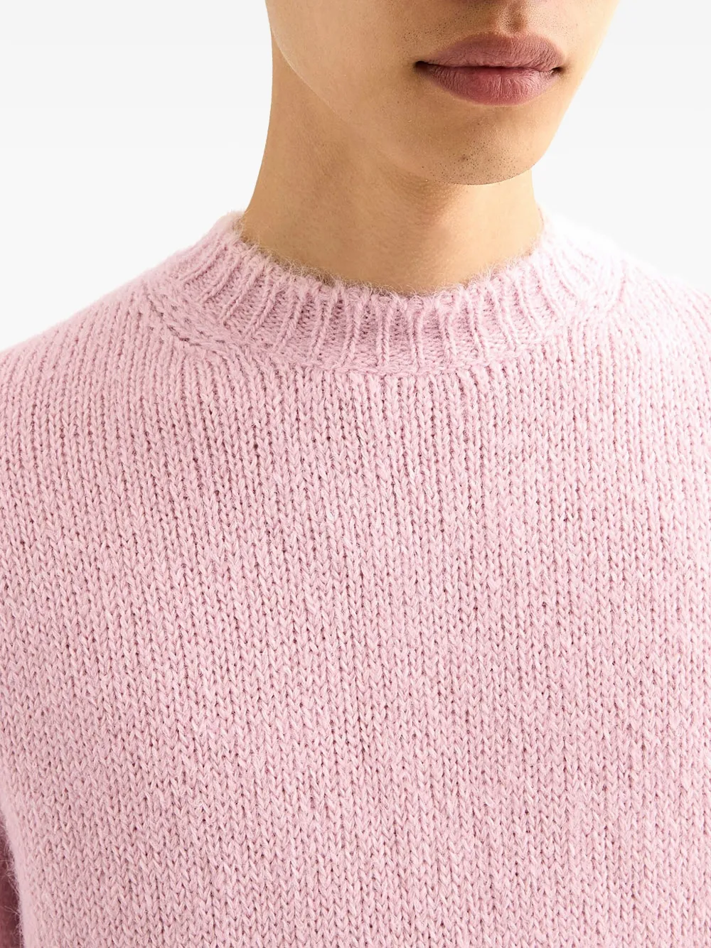 Jil Sander Geribbelde sweater met ronde hals Roze