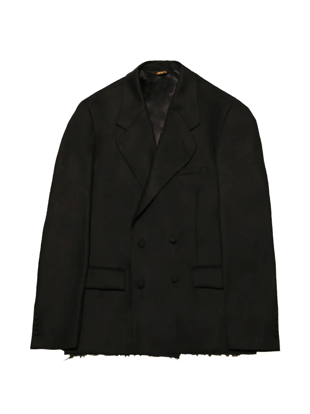 Paura Cassel frayed double-breasted blazer - Nero