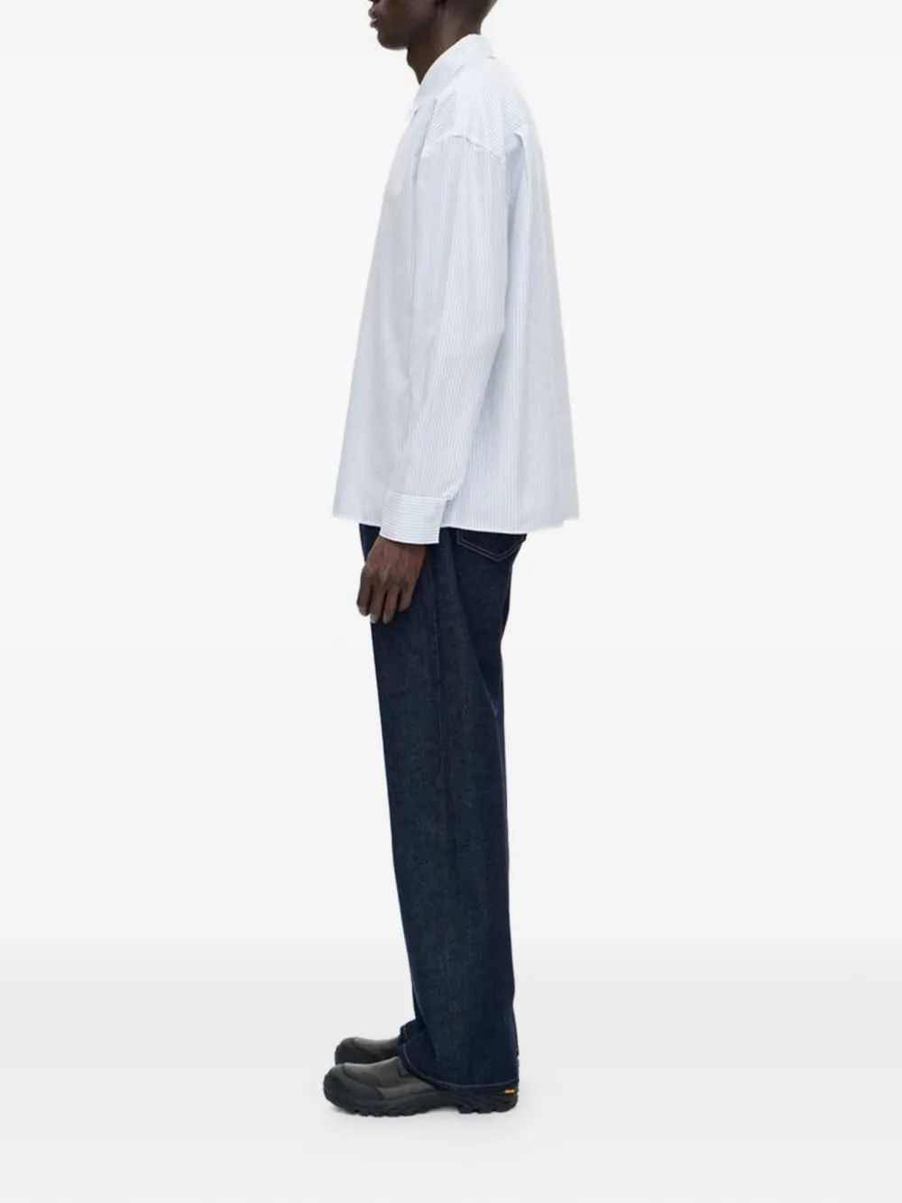  Berner Kühl Striped Button Shirt - White 