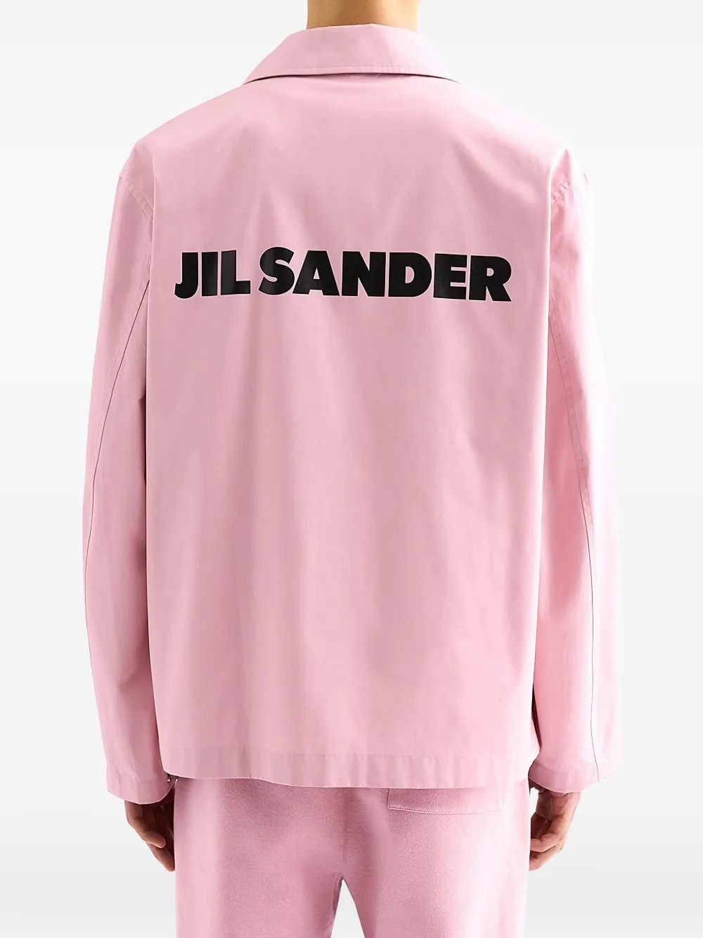 Jil Sander Shirtjack met logo Roze