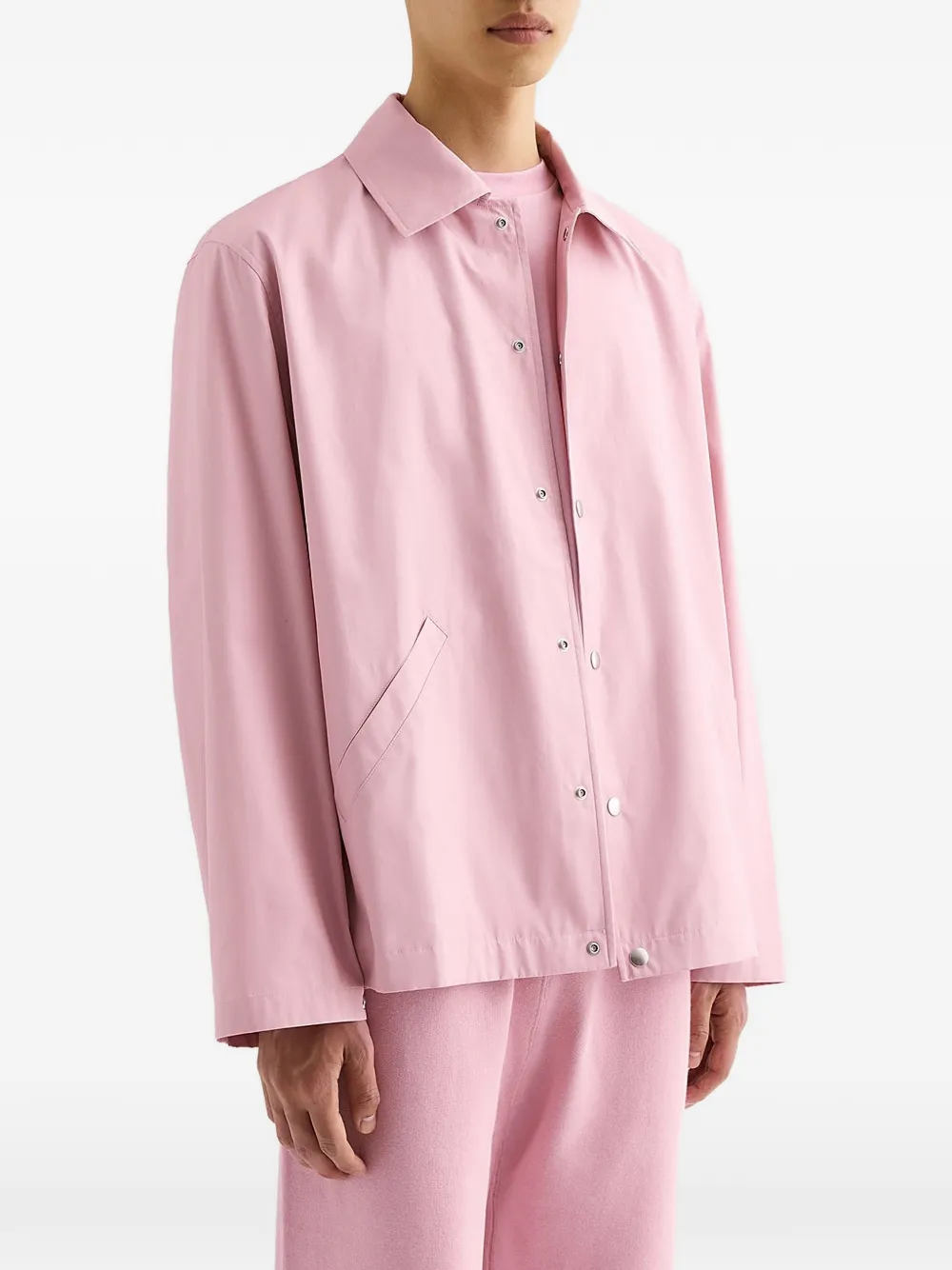  Jil Sander Button Logo Shirt Jacket - Pink 