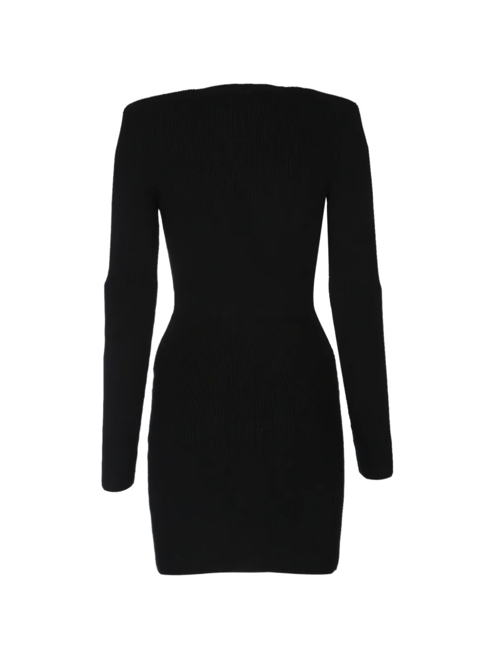 Jewel-Button Chain-Detail Knitted Mini Dress