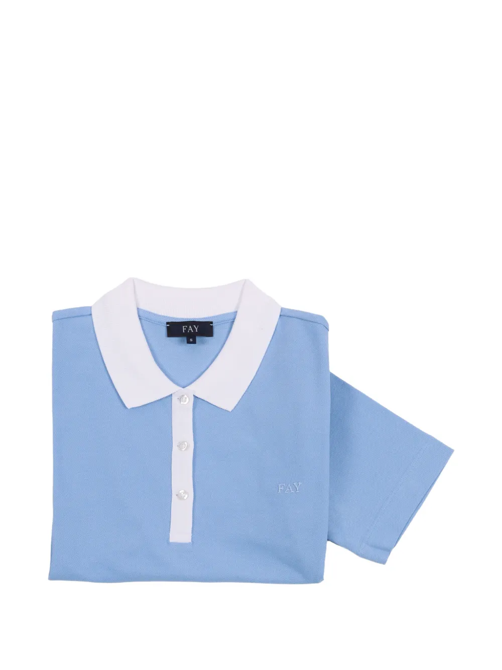 Fay logo-embroidered polo top - Blu