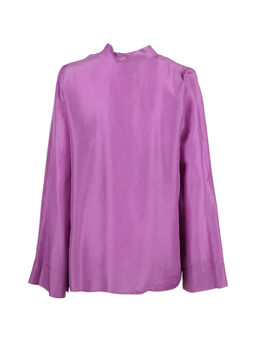 Forte Habotai-zijden blouse met V-hals Paars
