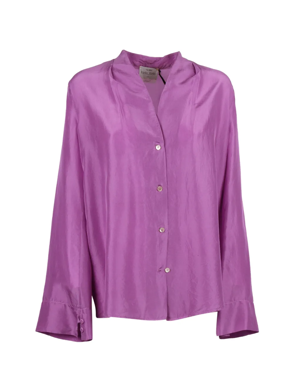 Forte Forte habotai-silk V-neck shirt - Violett