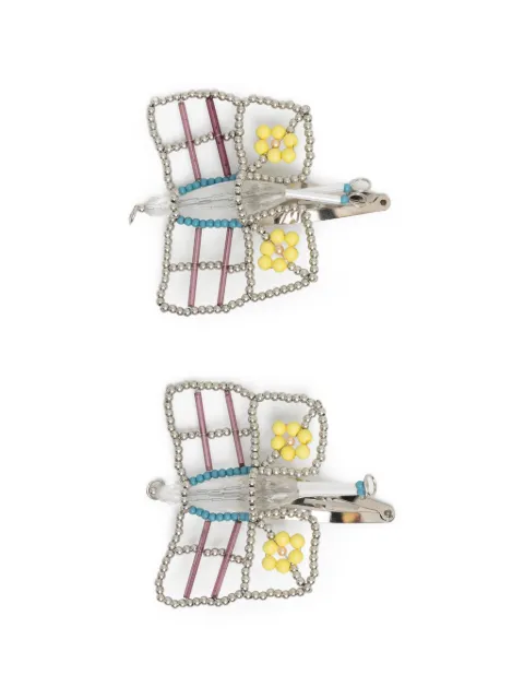 Chopova Lowena beaded-butterfly hair clips