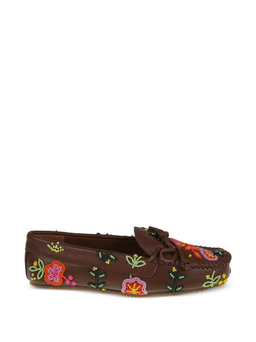 DE SIENA SHOES floral beaded loafers - Marrone