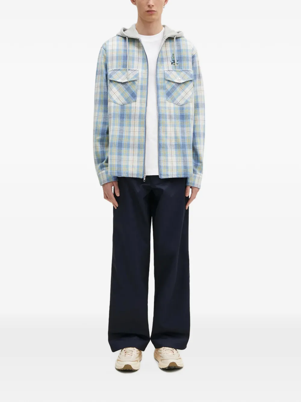 Champion logo-patch straight-leg trousers Blauw
