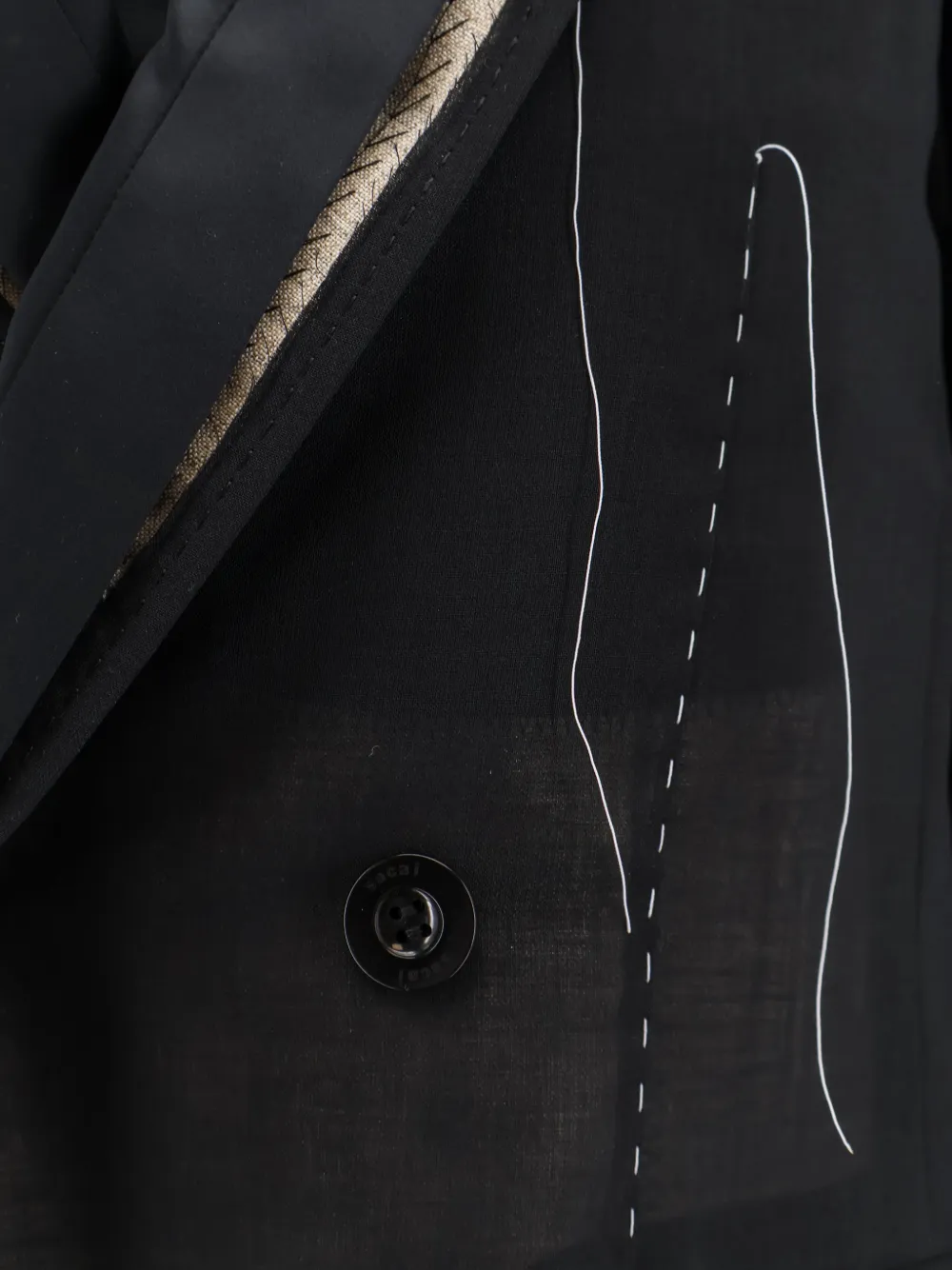 sacai Geplooide blazer Zwart