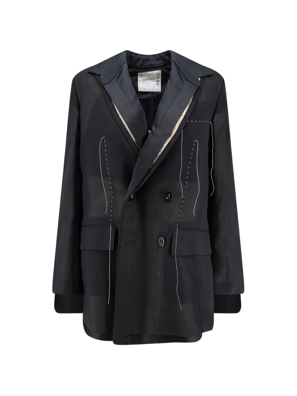 sacai pleated blazer - Nero