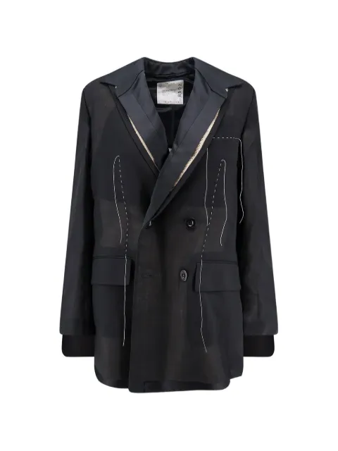 sacai pleated blazer