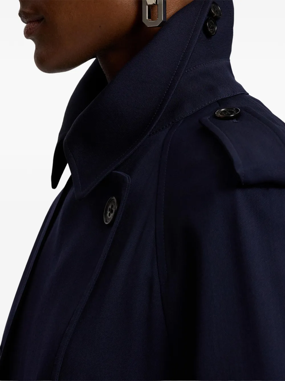 Ralph Lauren Collection Alecia trenchcoat met knopen en ceintuur Blauw