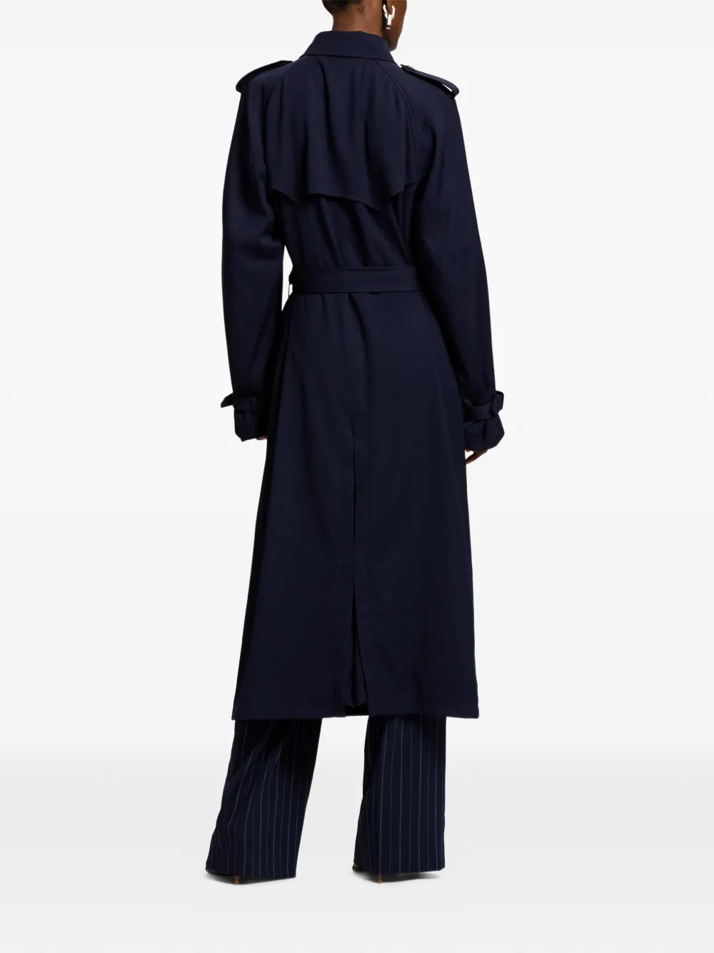 Ralph Lauren Collection Alecia trenchcoat met knopen en ceintuur Blauw