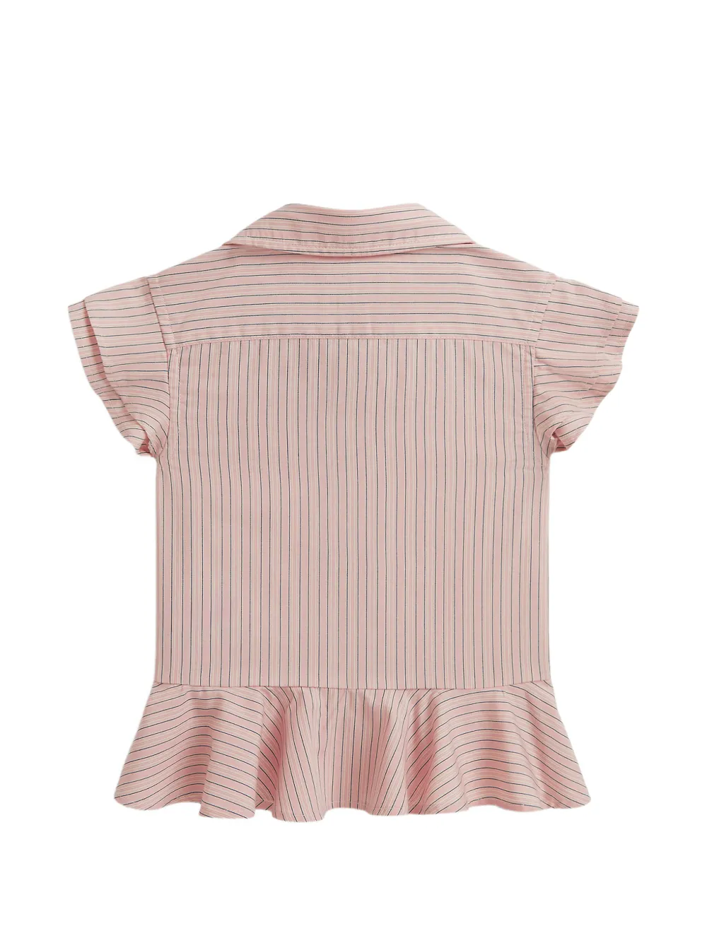 POLO RALPH LAUREN KIDS Gestreept katoenen shirt met knopen Roze