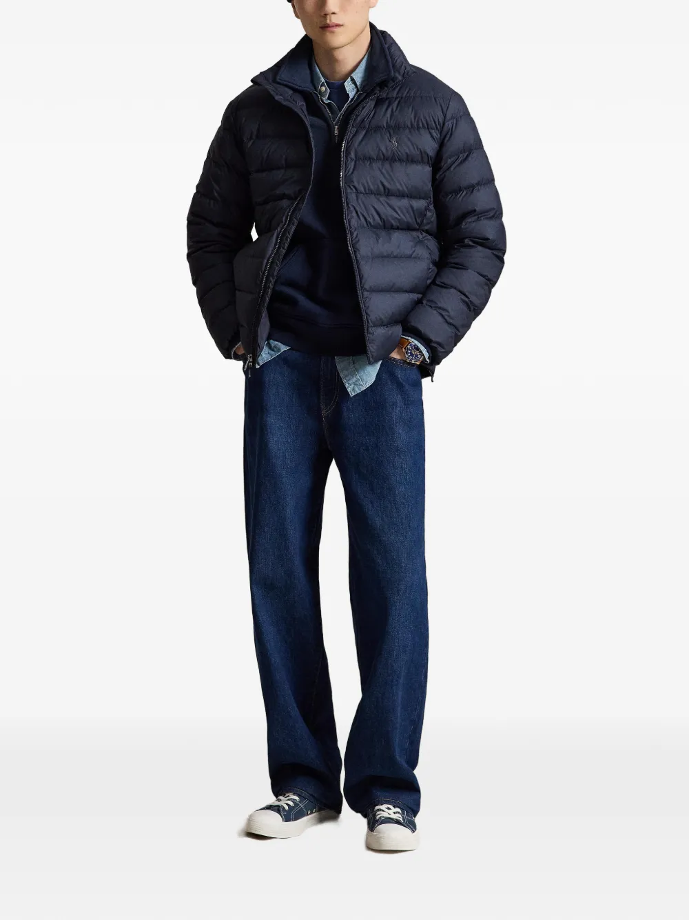 Polo Ralph Lauren Gewatteerd jack met opstaande hals Blauw