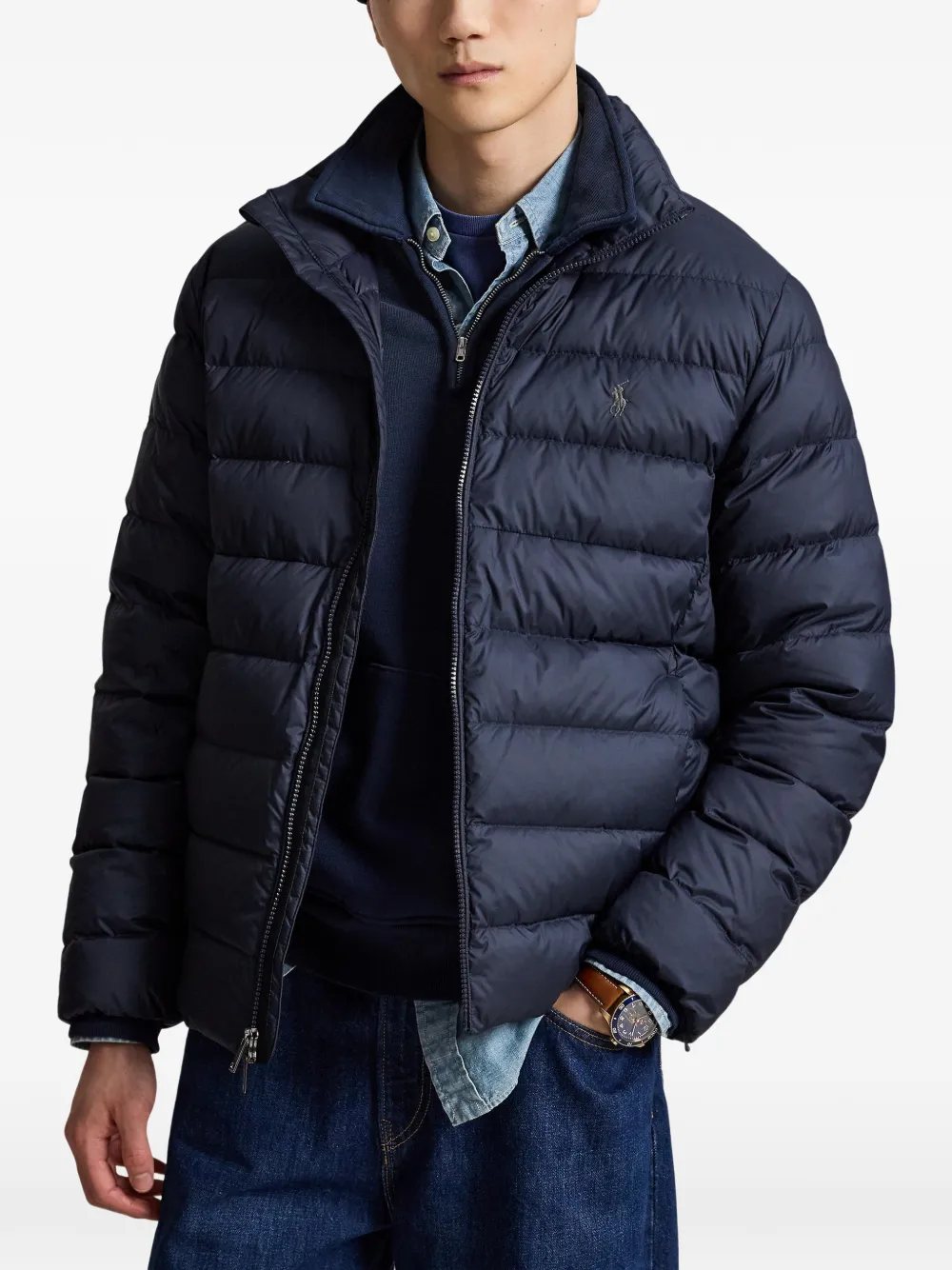 Polo Ralph Lauren Gewatteerd jack met opstaande hals Blauw