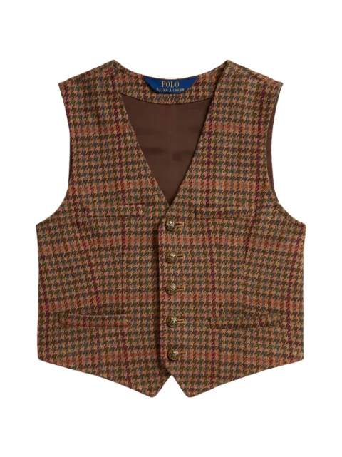 POLO RALPH LAUREN KIDS houndstooth-knit vest