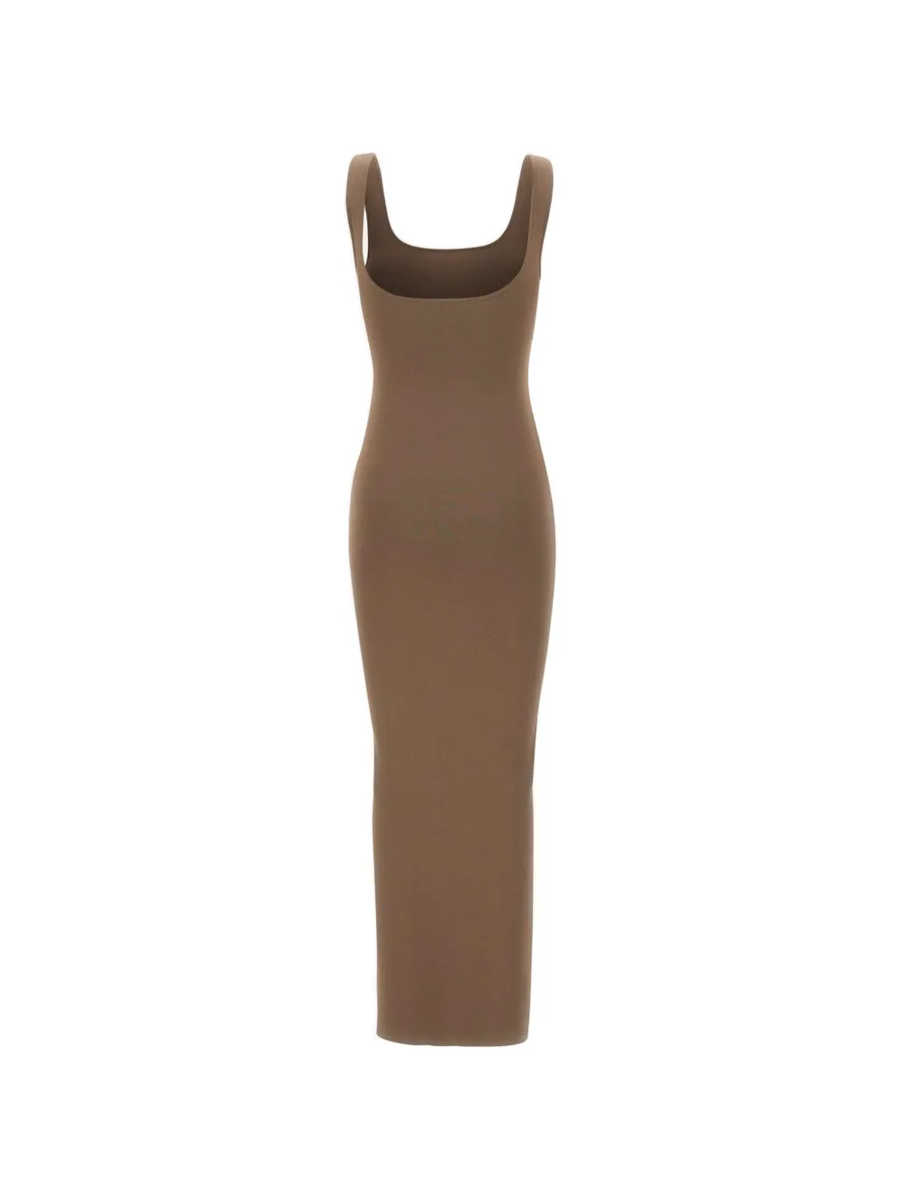  Entire Studios Square Neck Knit Midi Dress - Brown 
