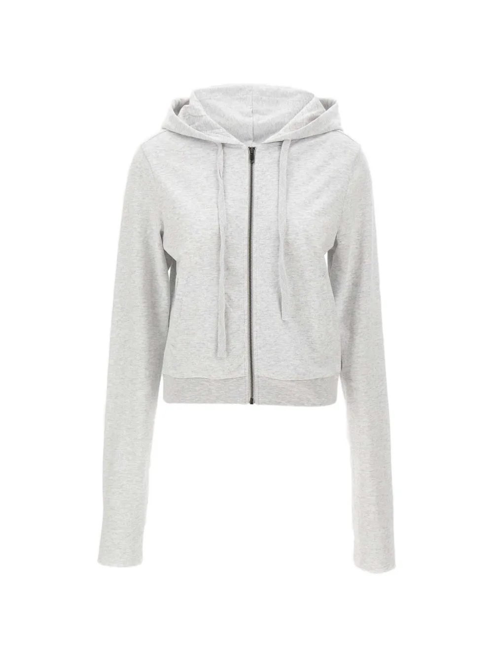 ENTIRE STUDIOS zip drawstring cropped hoodie - Grigio