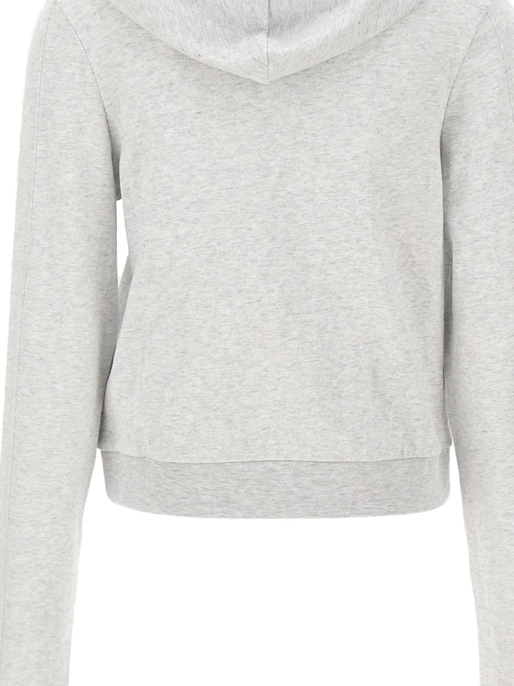 Zip Drawstring Cropped Hoodie