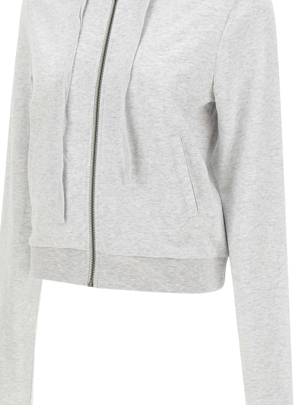 Zip Drawstring Cropped Hoodie