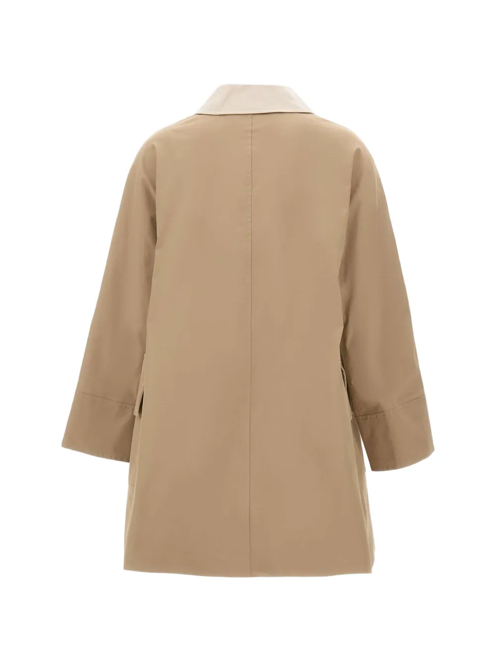  Elena Miro` Double-breasted Contrasting-collar Coat - Neutrals 