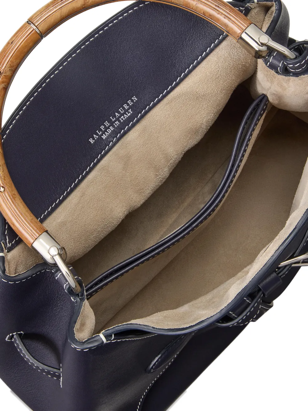 Ralph Lauren Collection The Ralph leren shopper met houten handvat Blauw