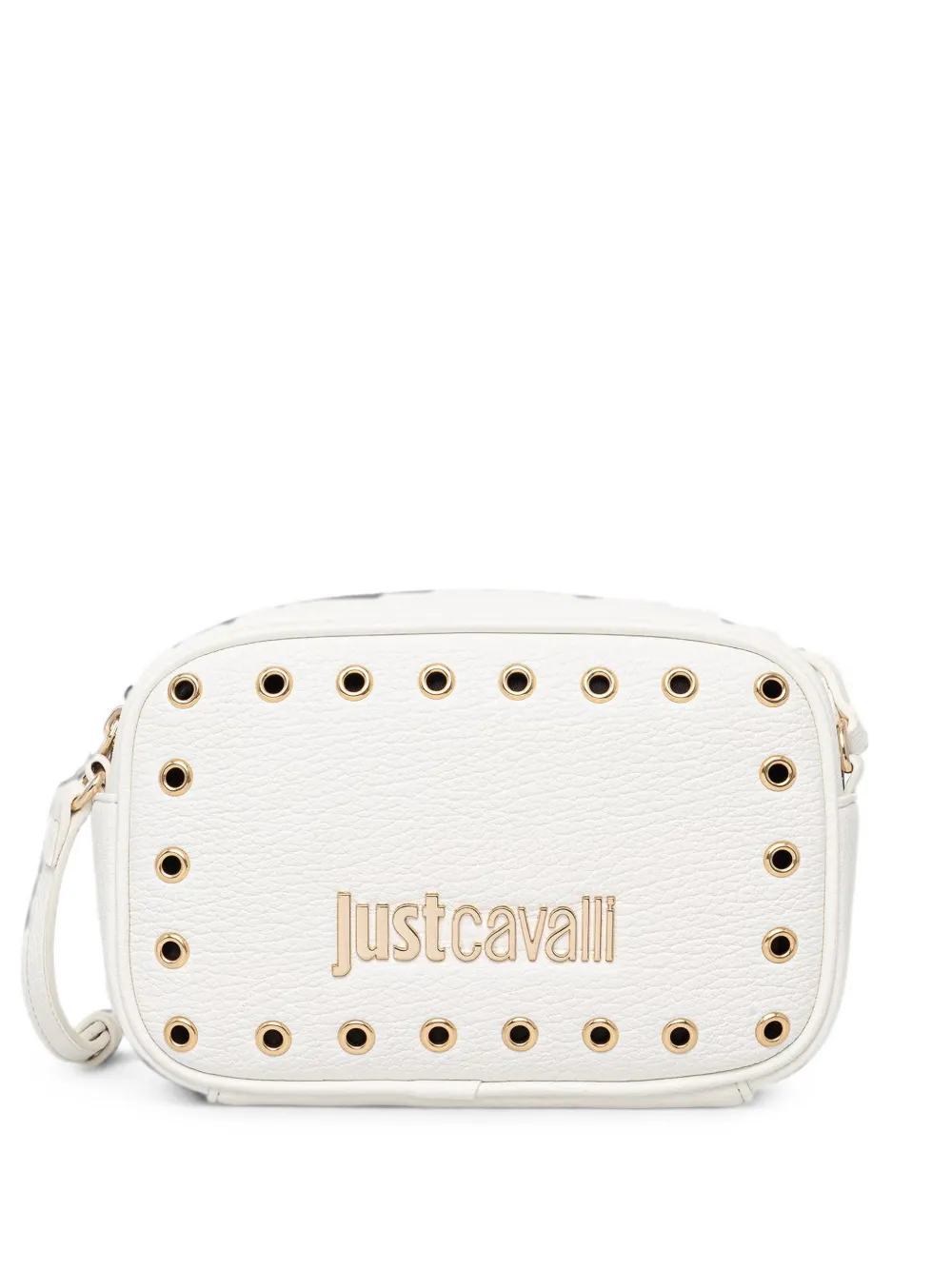 Just Cavalli Crossbodytas met logo en ringlets Wit