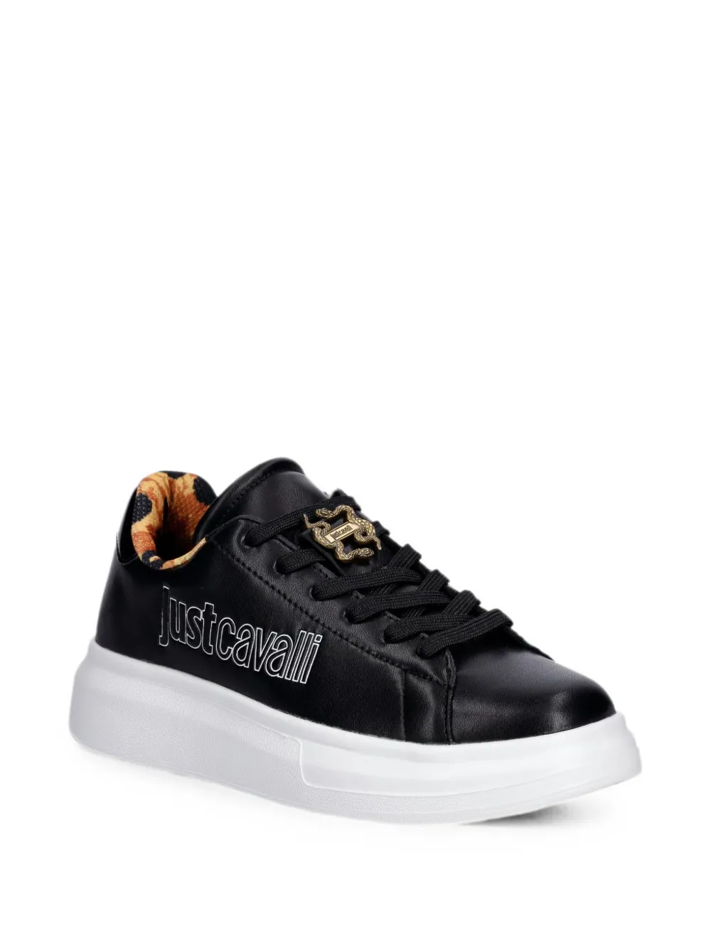 Just Cavalli Sneakers met dierenprint en logodetail Zwart