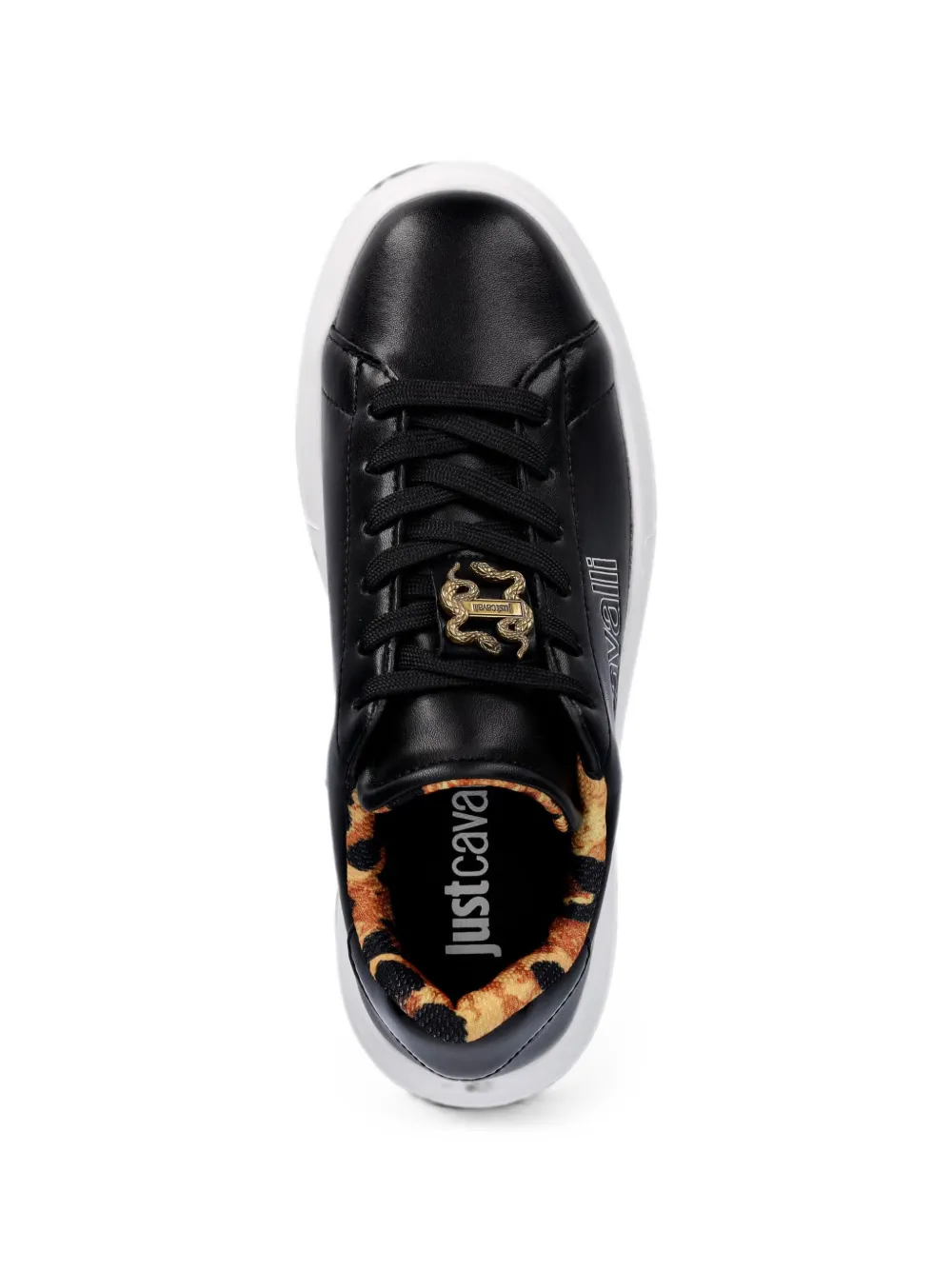 Just Cavalli Sneakers met dierenprint en logodetail Zwart