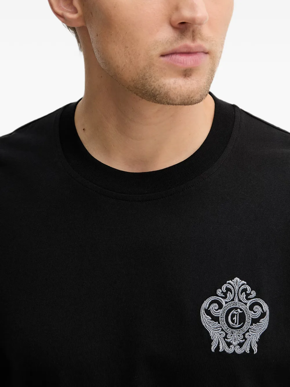 Just Cavalli T-shirt met geborduurd logo Zwart