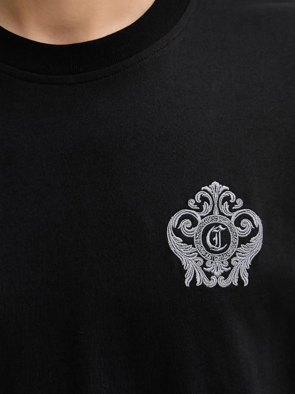 Just Cavalli T-shirt met geborduurd logo Zwart
