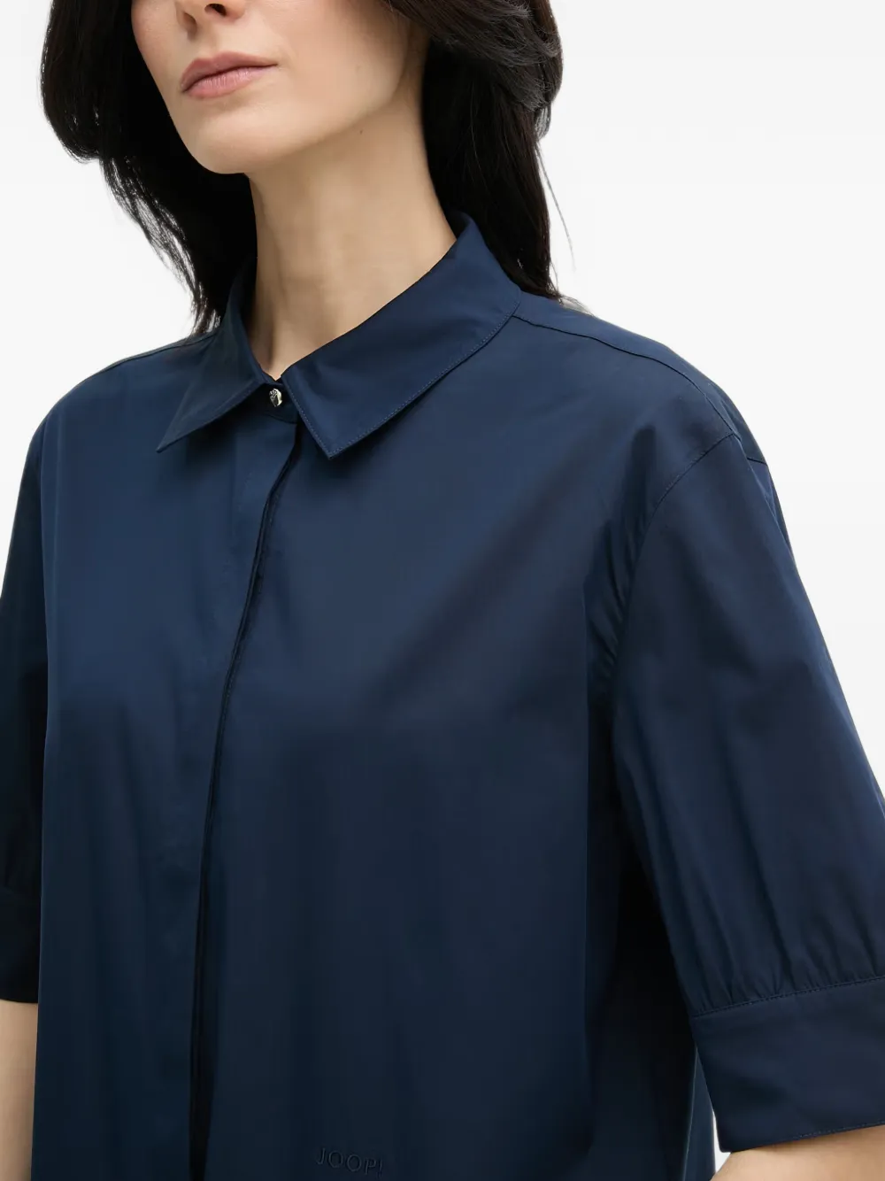Joop! Blouse met korte mouwen en kraag Blauw